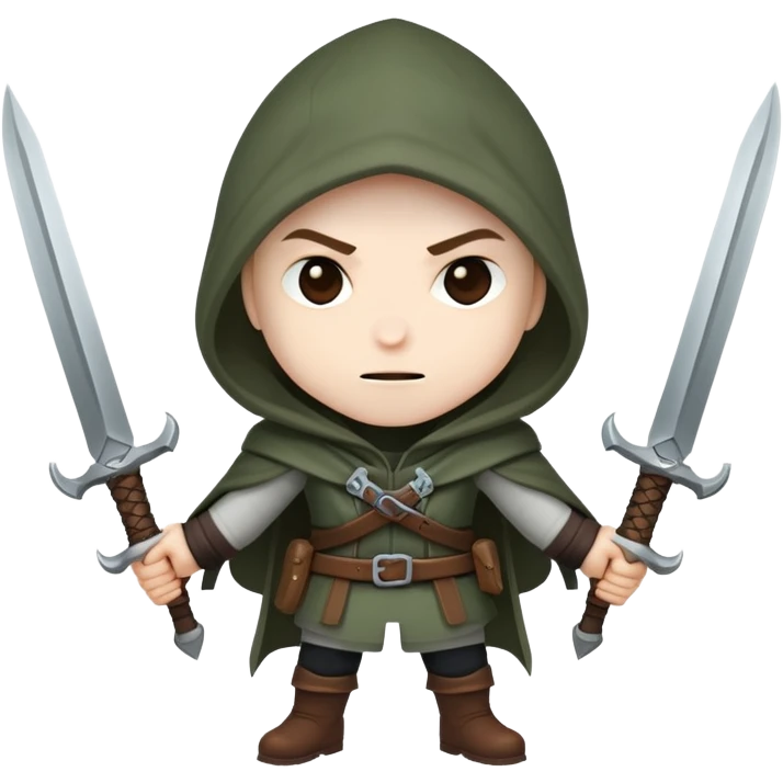 rogue hero with daggers and hood emoji