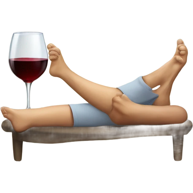 foot massage drinking wine emoji