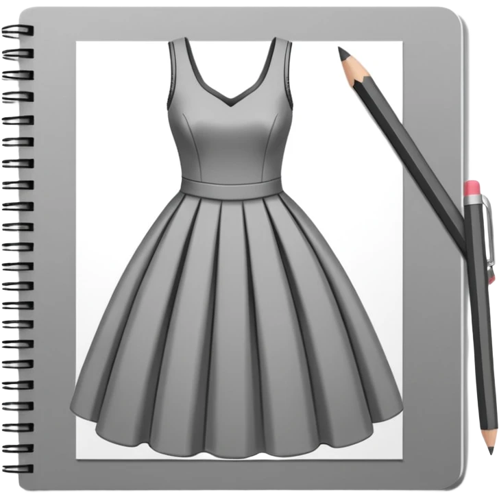 fashion skecth on sketch book, with pencil emoji