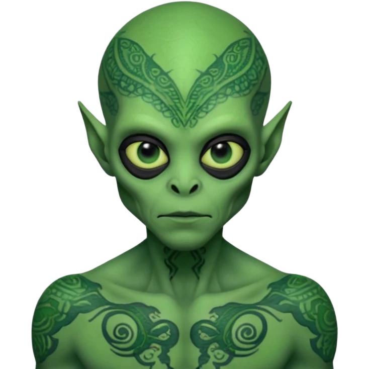 alien with tattoo all over his face   emoji
