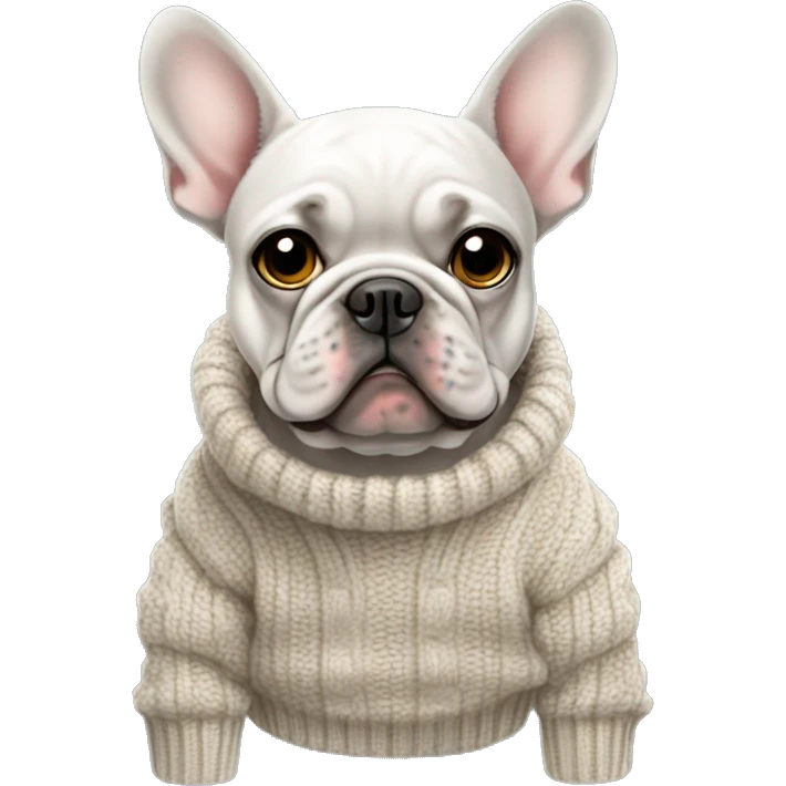 Merle French bulldog in sweater emoji