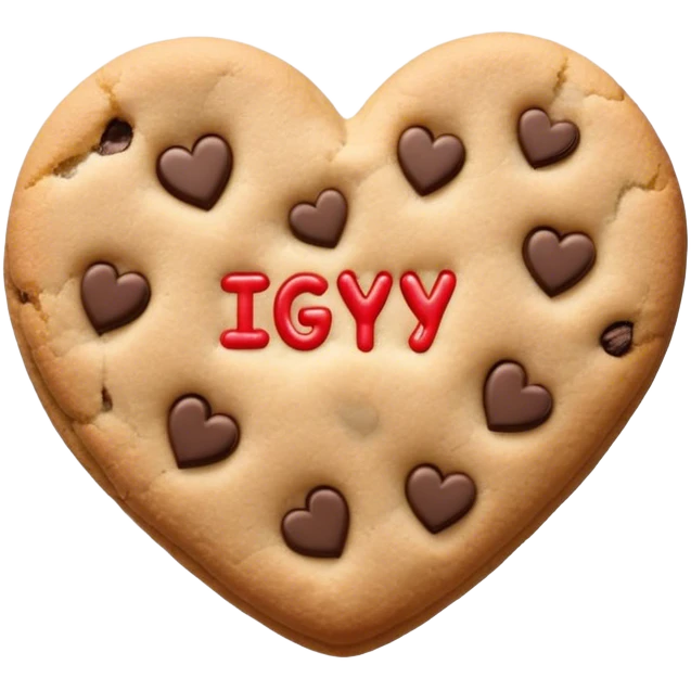 cookie heart with ;IGY6 written across emoji