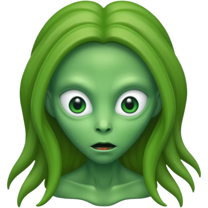 Alien with longer hair ' emoji