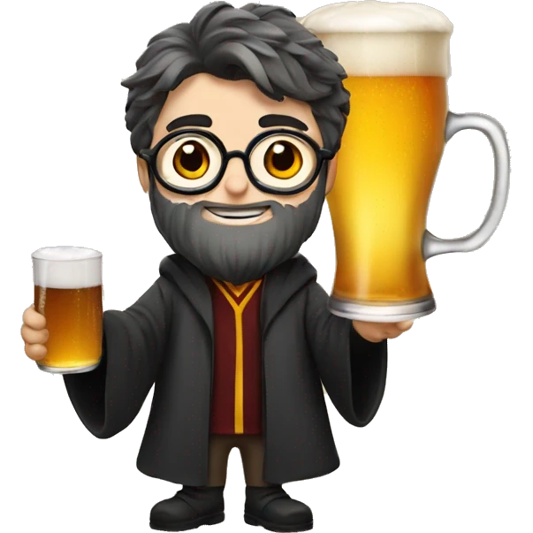 Harry Potter with a beer emoji