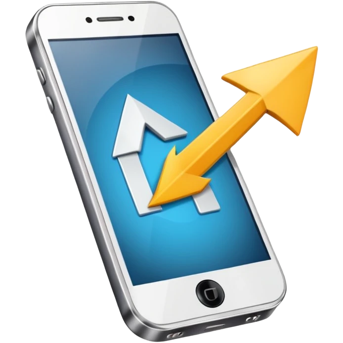 Mobile Phone with Arrow emoji