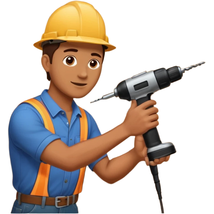 it's ok, but i want to see him from the left side, while is drilling a dark panel emoji