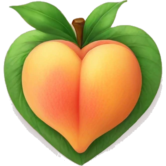 heart shape peach emoji