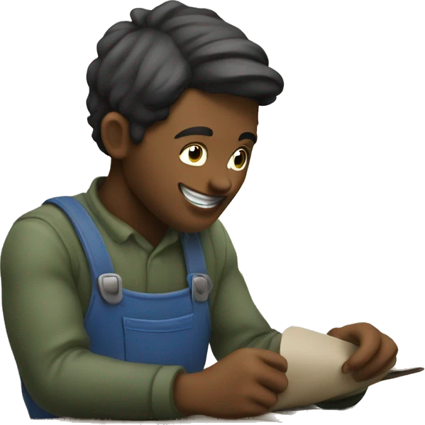 carpenter student learning from master emoji