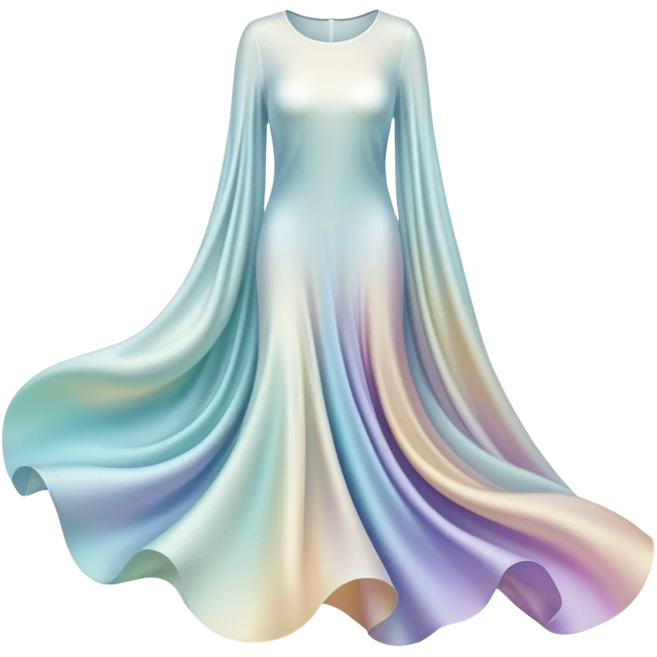 Elegant ethereal fabric-like flowing forms creating abstract clothing shape, personal style definition symbol, soft glowing essence emoji