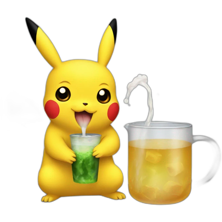 pikachu drinking mate emoji