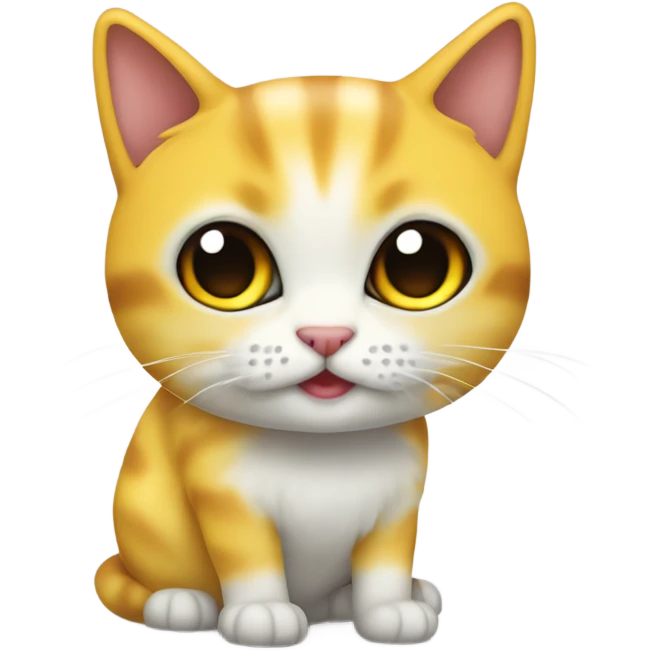 kucing putih mata kuning dan berbulu lebat  emoji
