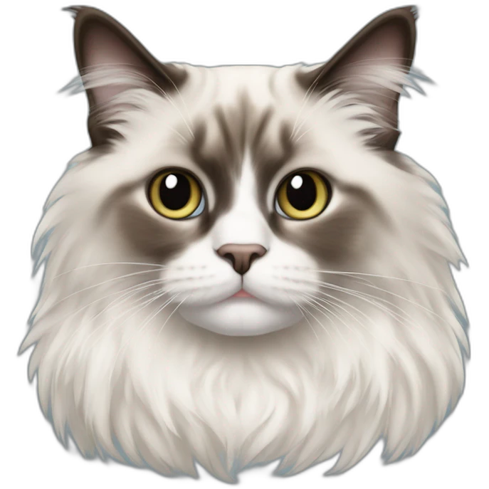 ragdoll cat on office chair emoji