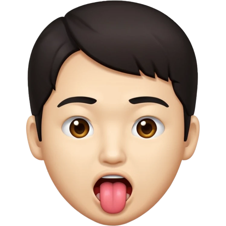 An Asian guy sticking out his tongue  emoji