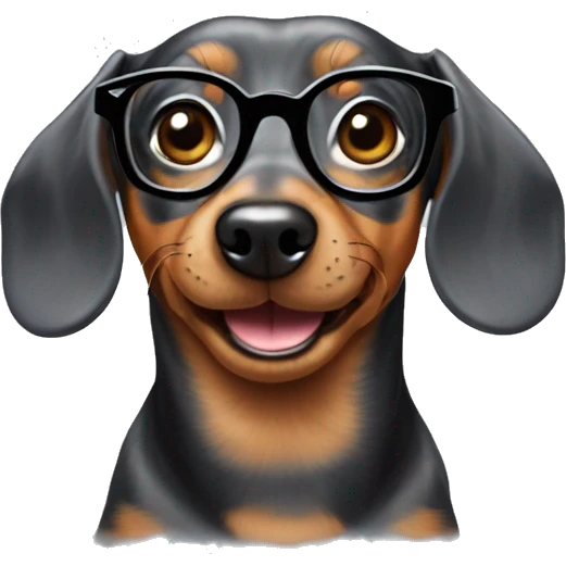 Dapple dachshund with glasses  emoji