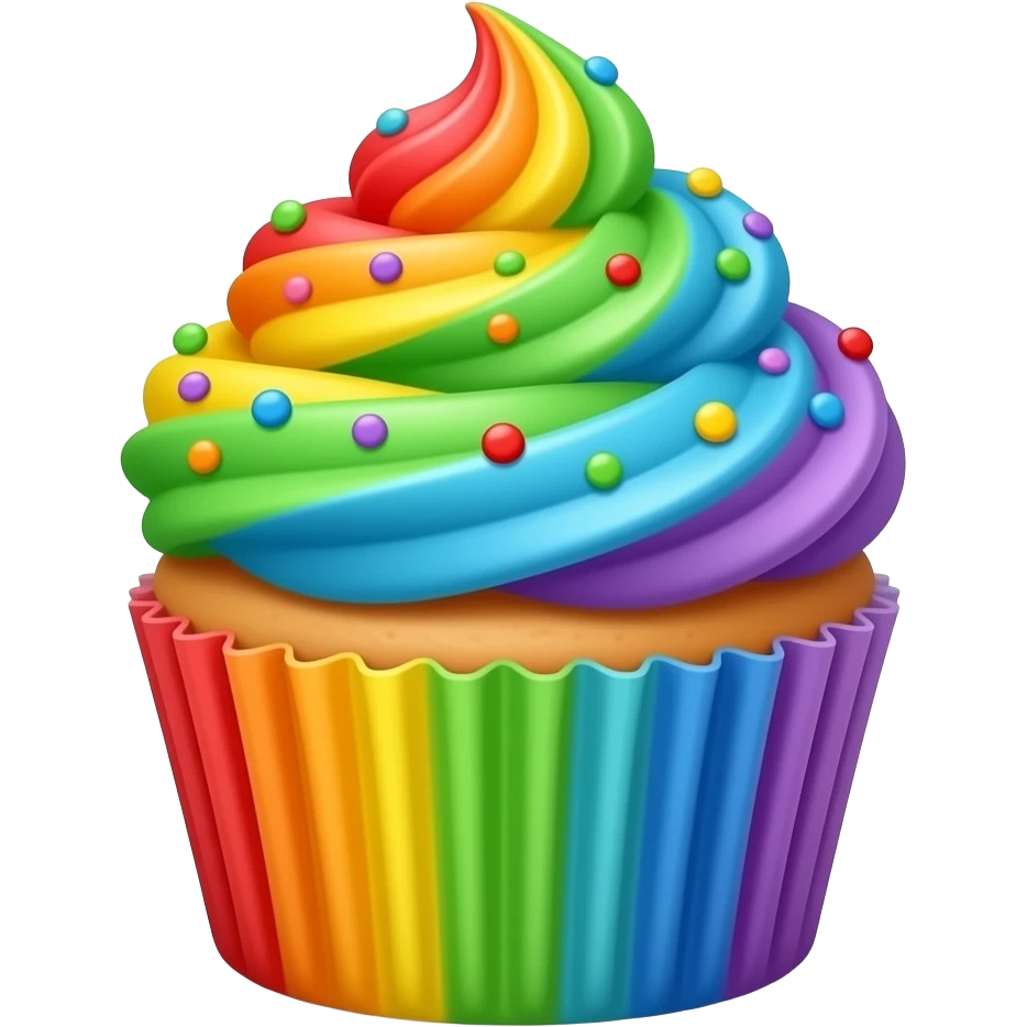 cupcake raimbow emoji