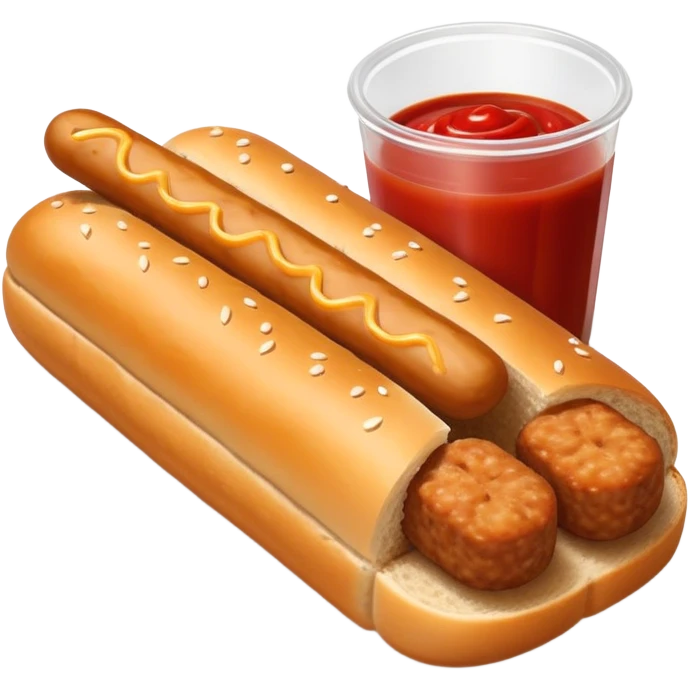 Bread with a frikandel and ketchup emoji