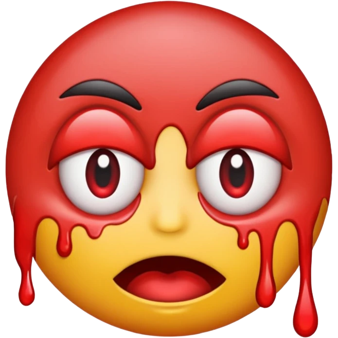 Standard emoji but with bleeding eyes emoji