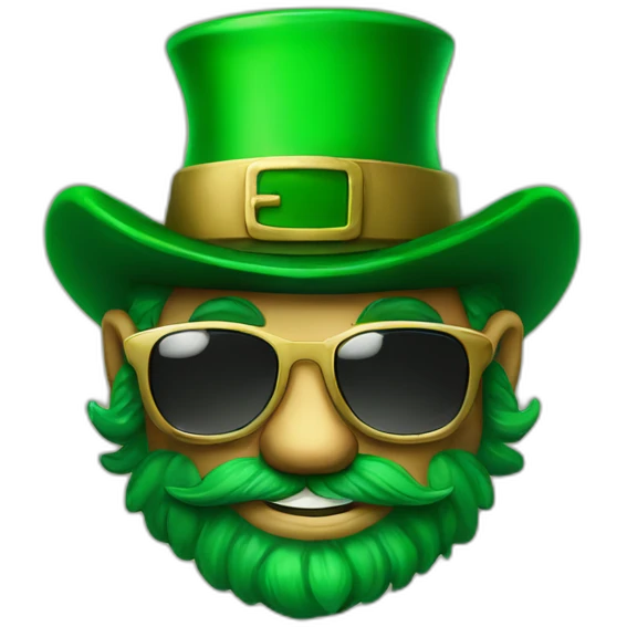 leprechaun with sunglasses emoji
