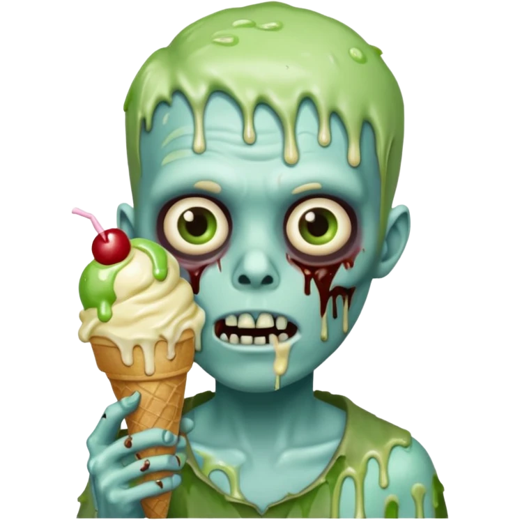 zoombie boy holding ice cream emoji
