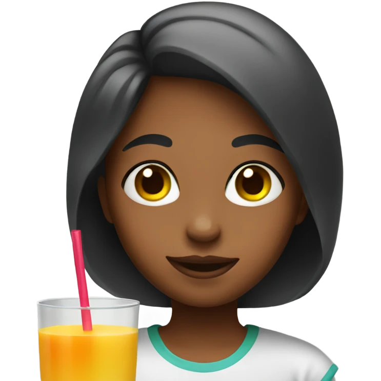 girl emoji with juice emoji