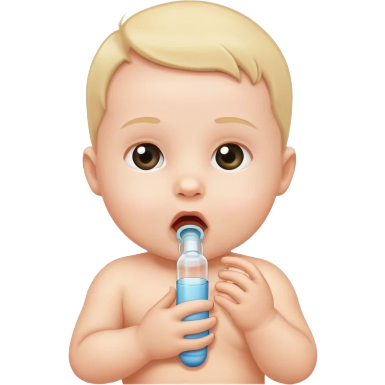 bebe com tubo na garganta emoji