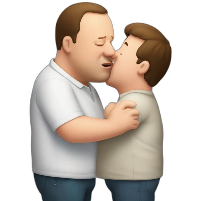 Peter griffin kissing Kevin james emoji