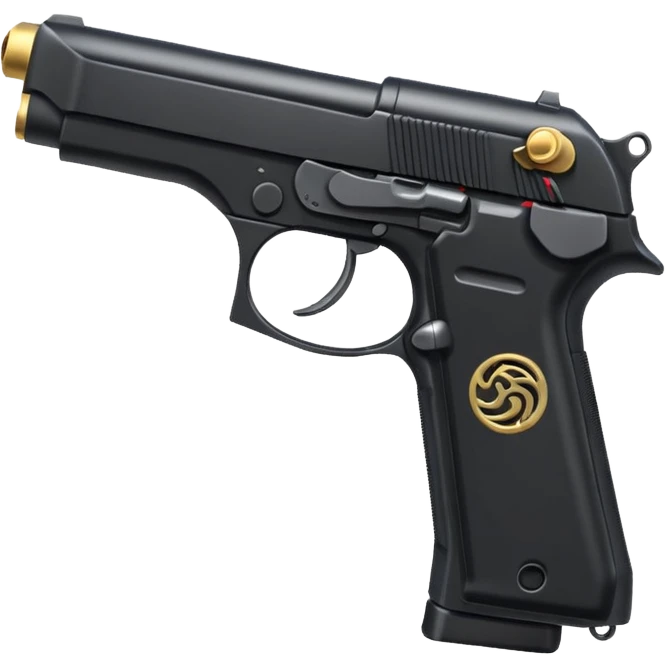 beretta pistol side view, Discord emoji style, cute look, no text emoji