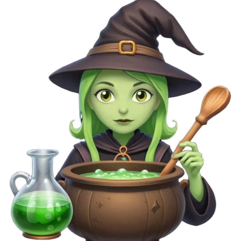 green witch cooking potion emoji