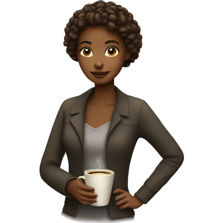 girl with cup of coffee emoji