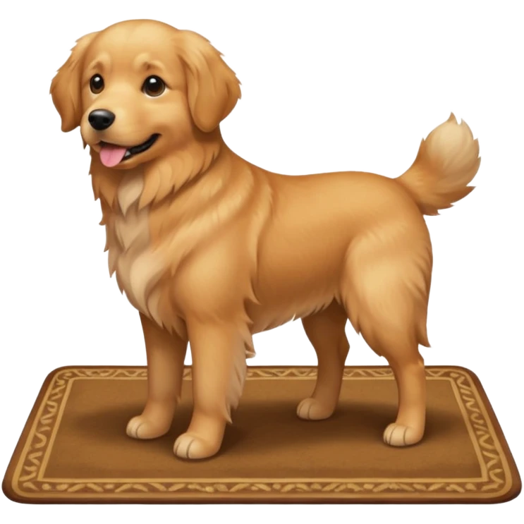 dog standing on a carpet emoji