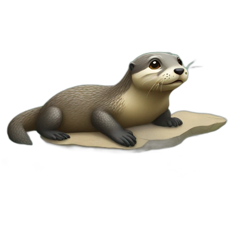 Loutre sur tortue emoji