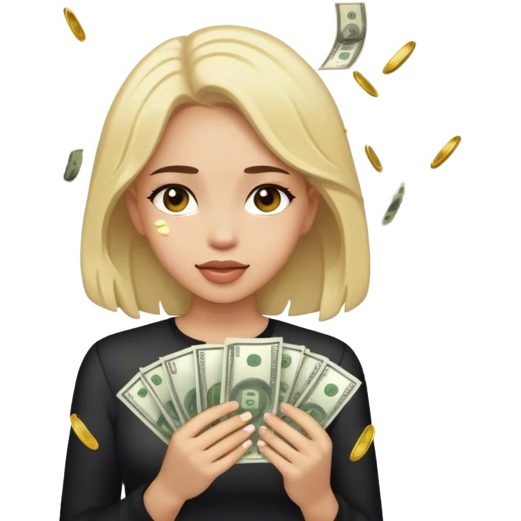 Money raining on girl  emoji