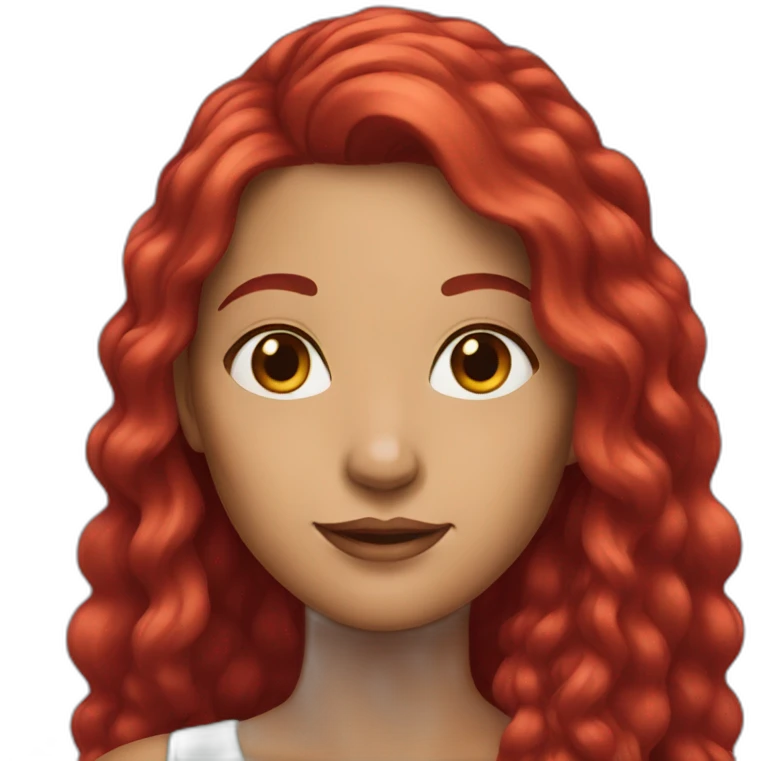 woman with long ruby hair emoji