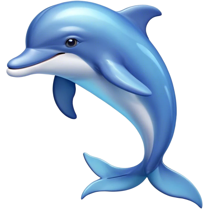 Beautiful and Majestic Dolphin Portrait Emoji, Radiating serene elegance and adorable charm with a graceful, streamlined form and luminous, glossy blue skin that shimmers under the sun, gentle, expressive eyes and a soft, content smile, Simplified yet exquisitely endearing features, highly detailed, glowing with a soft, majestic aquatic light, high shine, calm and enchanting, stylized with an air of timeless oceanic beauty, soft glowing outline, capturing the essence of a beautiful and majestic dolphin that embodies the pure magic of the sea! emoji