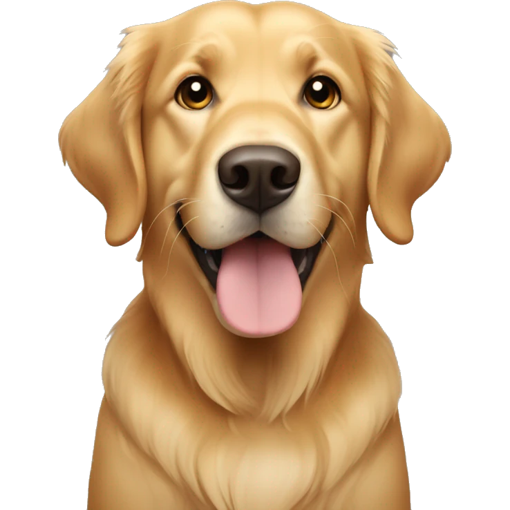 short haired golden retriever-looking dog with dark brown eyes emoji