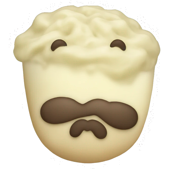 mashed potatoes with goatee emoji