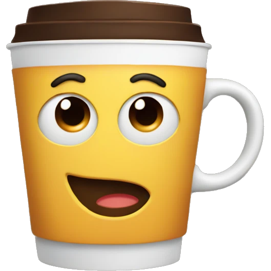 Emoji face having coffee  emoji