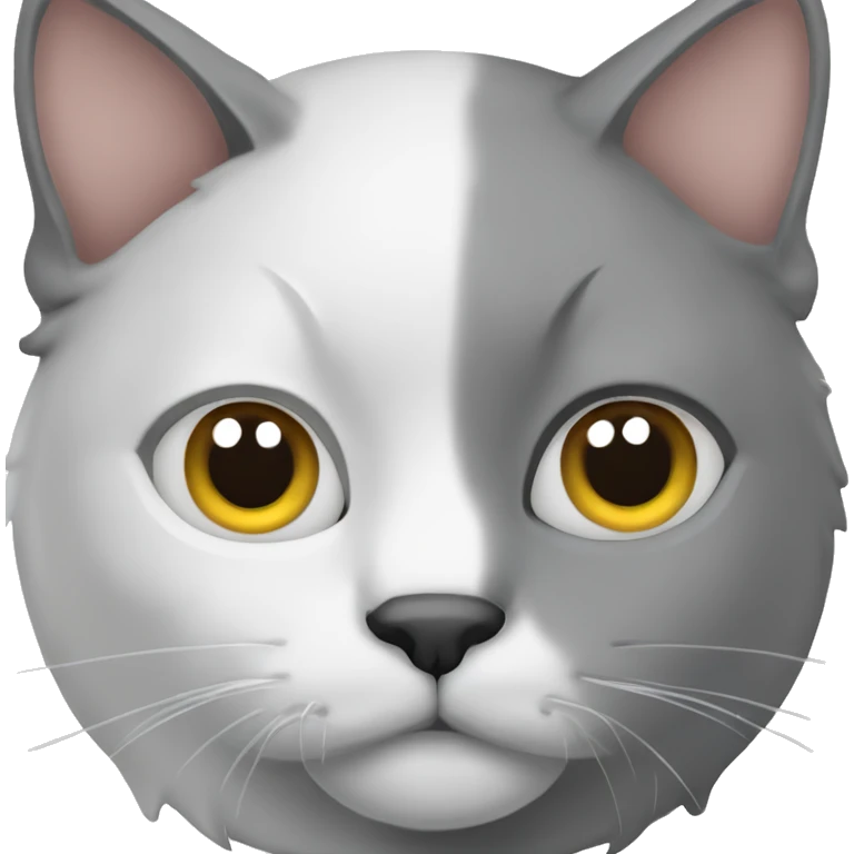 two cats, one gray and one white emoji