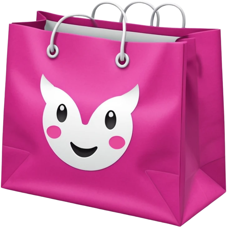bolsa de papel fucsia con asas blancas y en el centro de la bolsa la palabra DRUNI en color blanco emoji