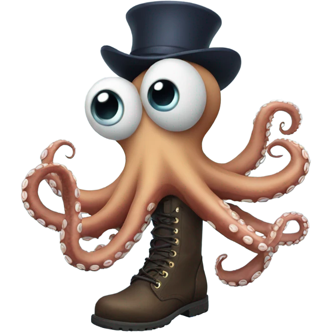 Octopus wearing boots emoji