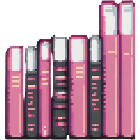 pink books pixel art emoji