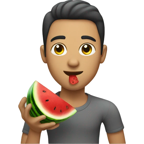 man eating watermelon  emoji
