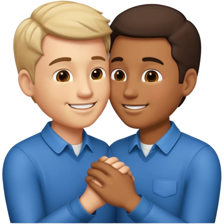 make 2 seductive men kissing and holding hands emoji