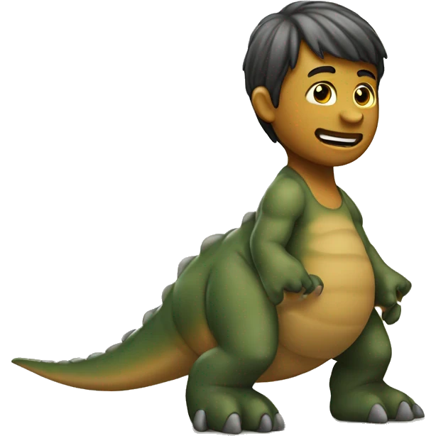 Human on dinosaur emoji
