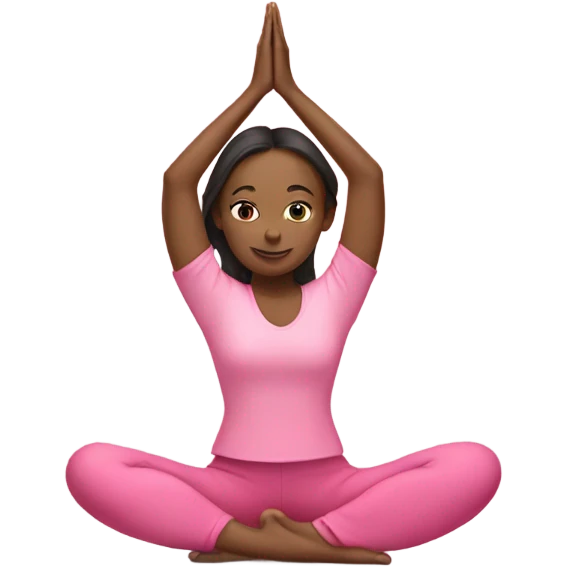 Girl in a pink suit yoga emoji