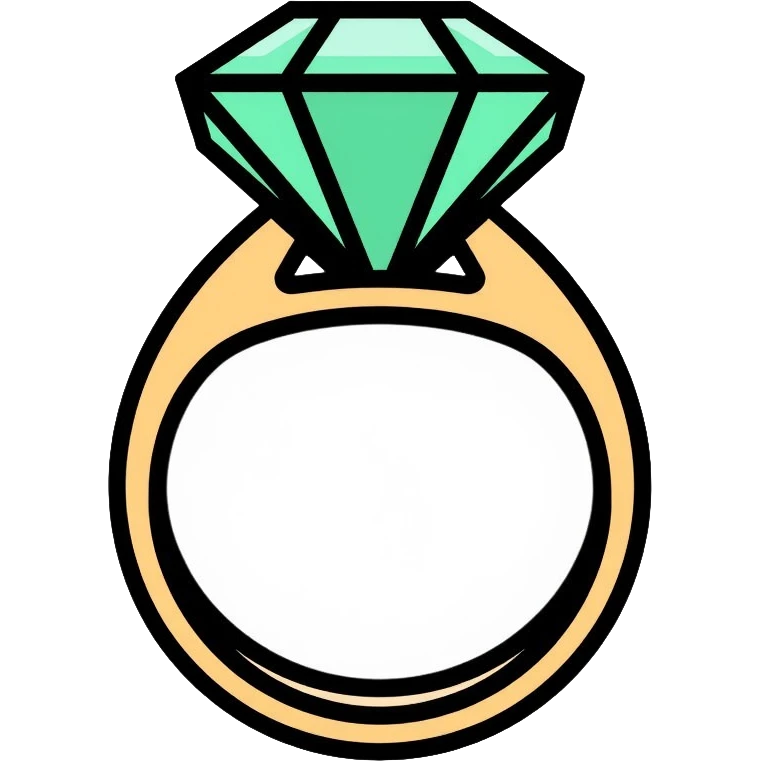 Elegant diamond ring with gold band and emerald-shaped diamond gemstone emoji