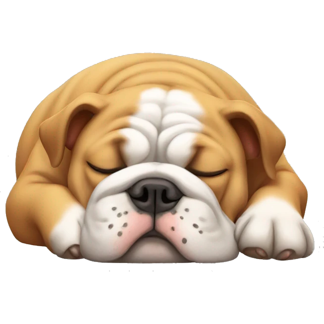 Bulldog sleeping emoji