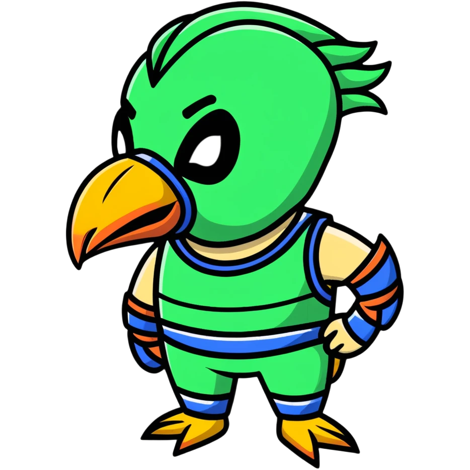 Louisiana themed luchador mask with pelican and bayou design emoji