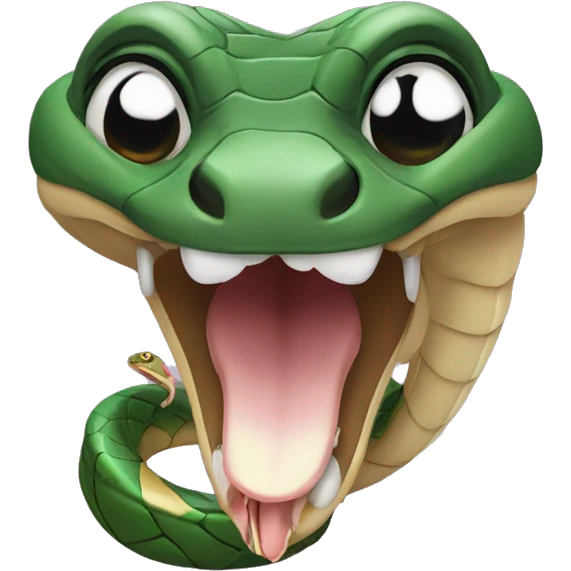 Snake with mouse in mouth emoji