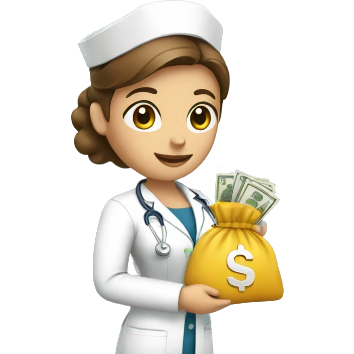 Nurse holding money bag emoji